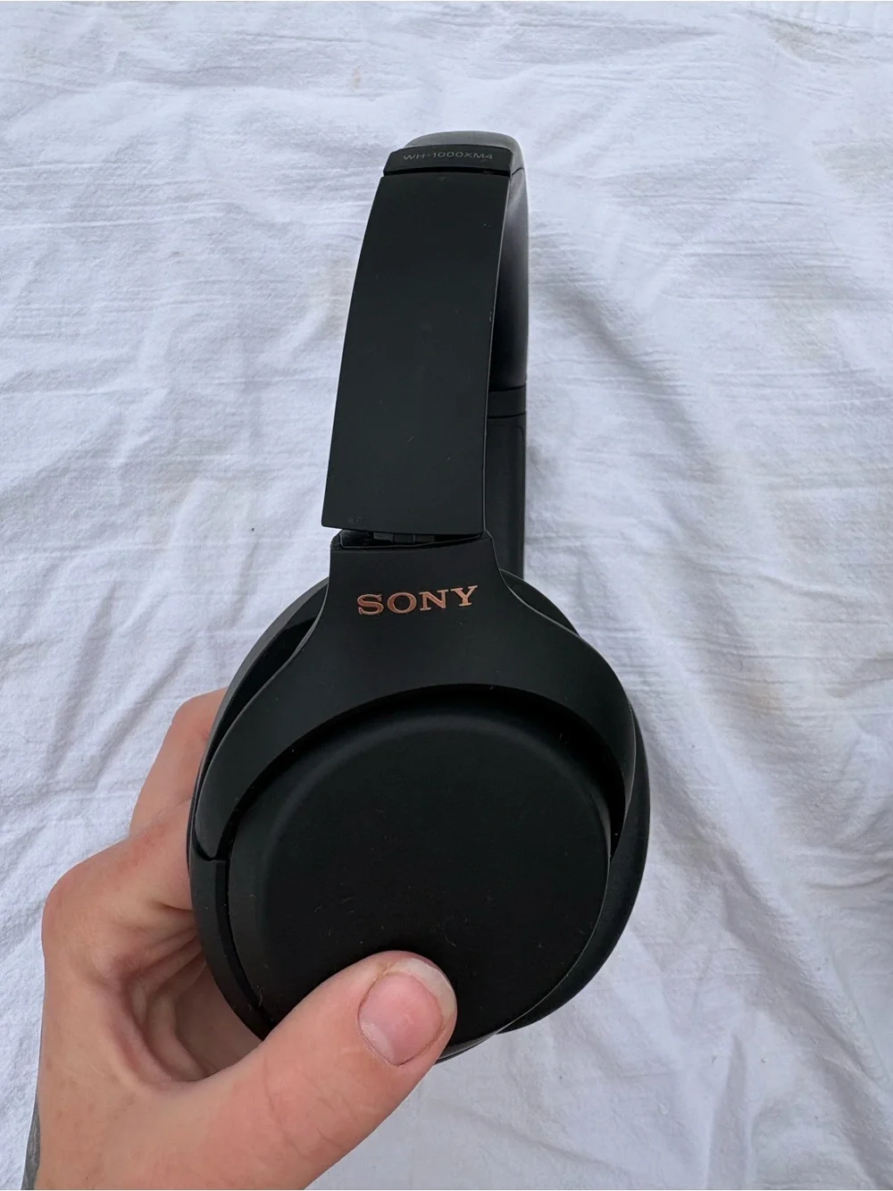 Sony Wireless Over-Ear Headphones in Black with Gold Accents